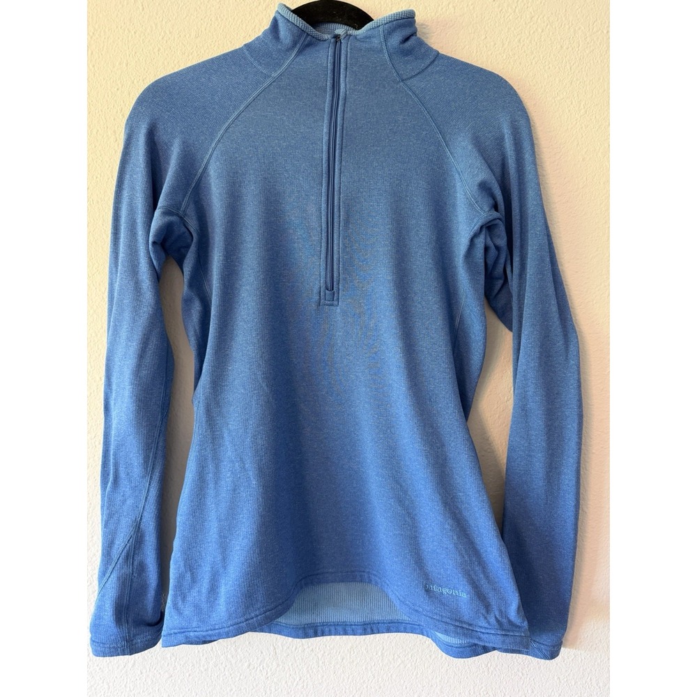 Patagonia Capilene Performance 1/4 Zip Blue Pullover Womens Medium 43475F6